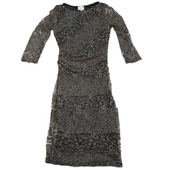 Reiss Ivanka Lace Sheath Dress In Black / Cream Size 2 - Picture 2 of 7